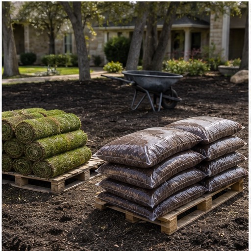 Drainage work in a residential yard