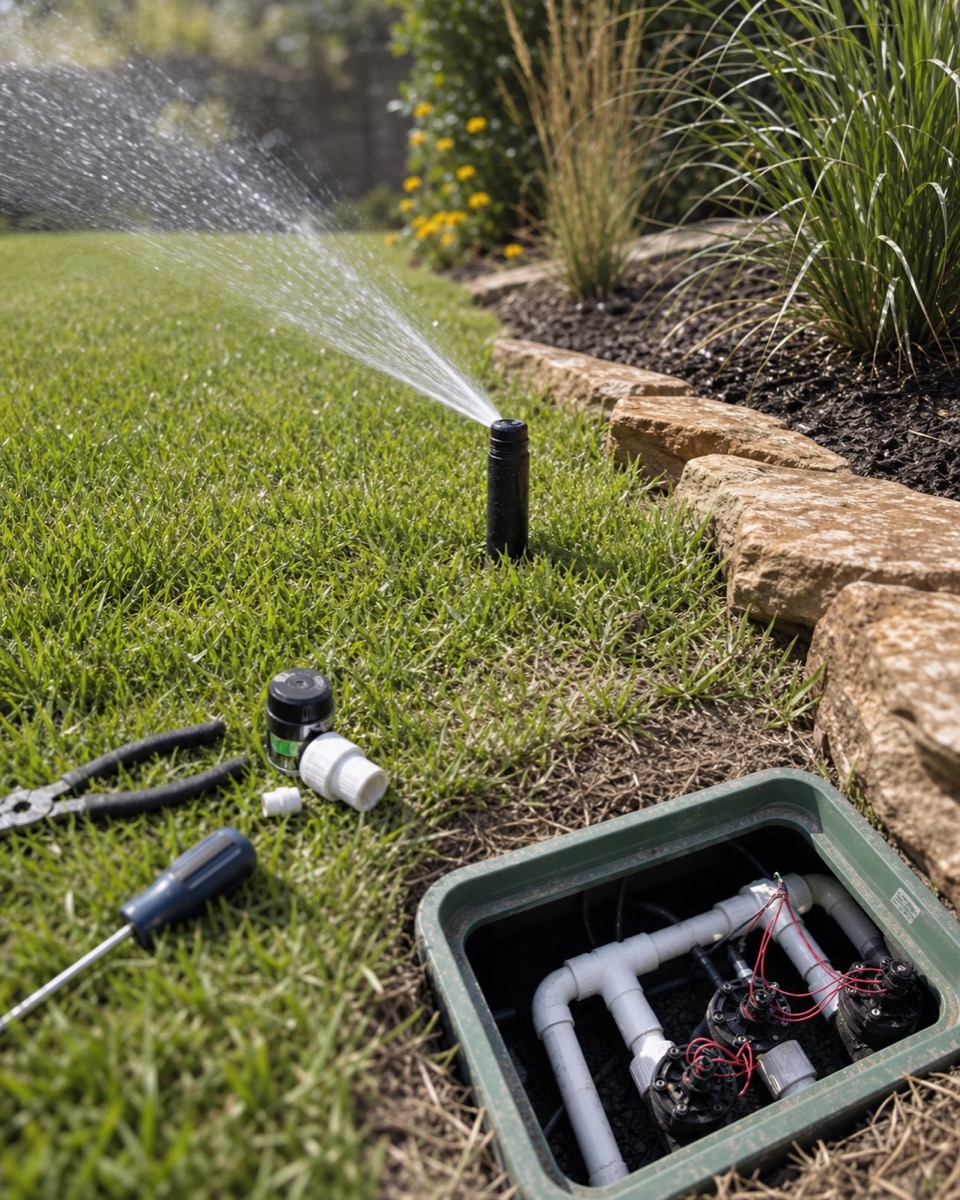 Finished landscaping and irrigation project